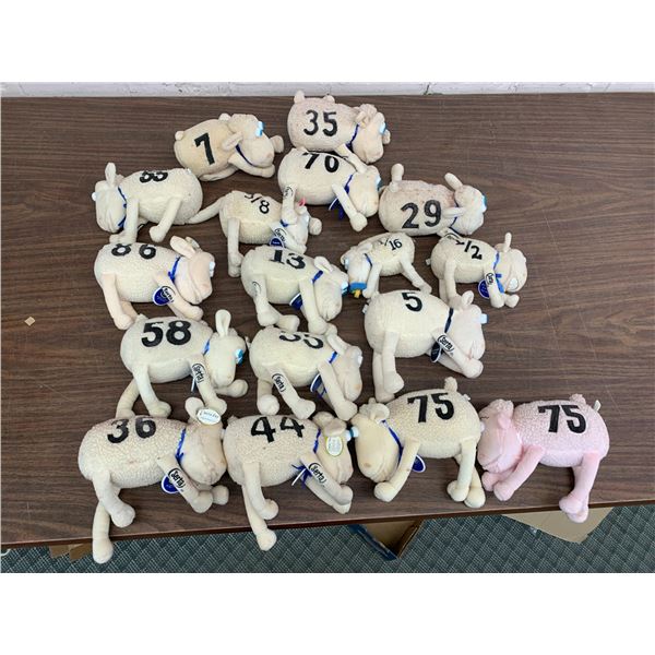 Lot of 17 Serta Advertising Counting Sheep Plush Toys by Curto Toy Various #'s