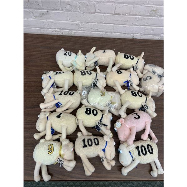 Lot of 16 Serta Advertising Counting Sheep Plush Toys by Curto Toy Various #'s