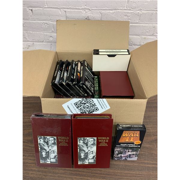 Box of War Related VHS Tape Movies CBS Video, WW2, German, etc