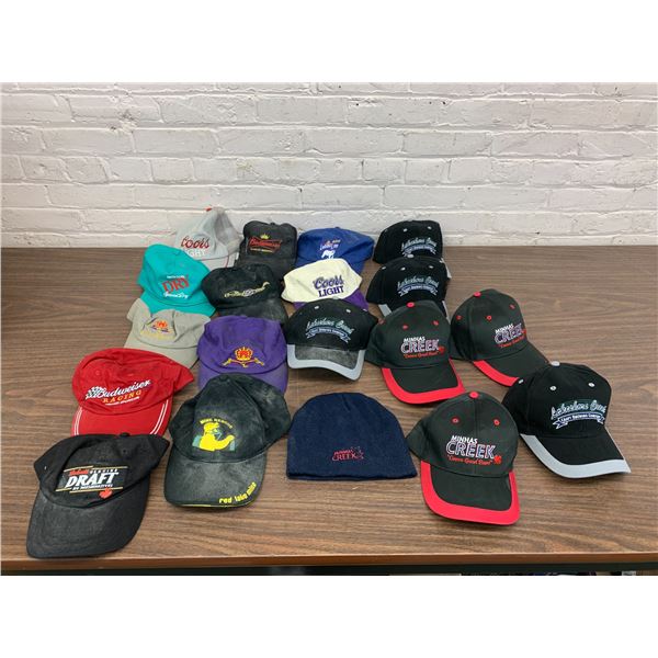 Lot of 19 Vintage Advertising Baseball Cap / Snap Back Trucker Hats, Beer, Crown Royal, etc