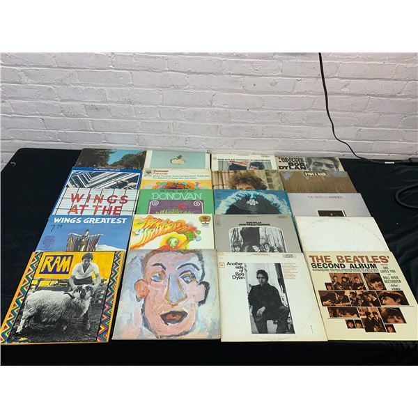 Lot of 20 Vinyl Records LPs (low grade) Bob Dylan, The Beatles, etc