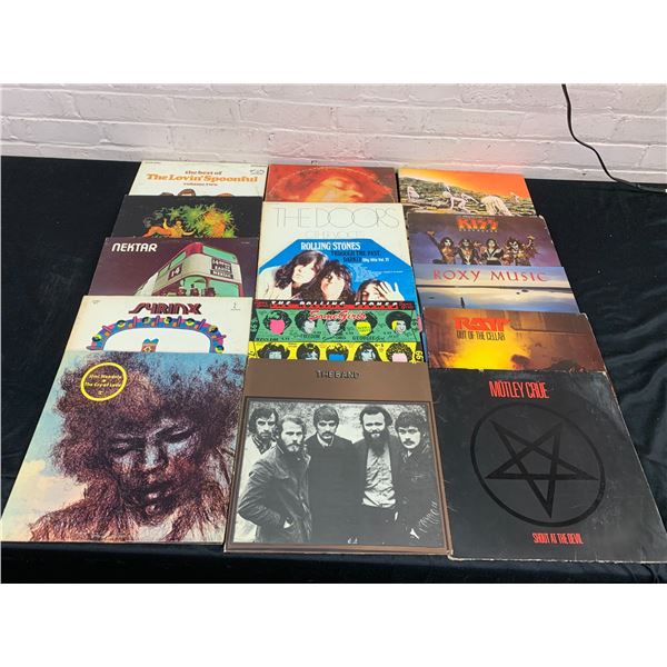 Lot of 15 Vinyl Records LPs (low grade) KISS, Motley Crue, The Doors, etc