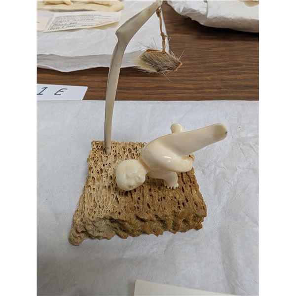Emily Illuitok Inuit Games Bone and Ivory Carving ALASKAN HIGH KICK