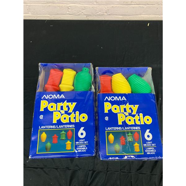 Lot of 2 NOMA Party Patio Plastic Lanterns, New Old Stock, Vintage