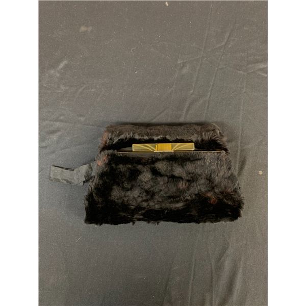 Vintage Fur Hand Warmer Clutch Purse