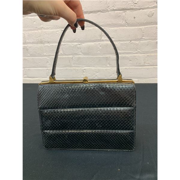 Vintage Paragon Black Snakeskin? Handbag Purse