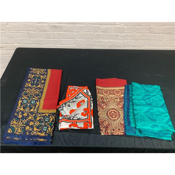 Lot of 4 Vintage Silk Headscarves