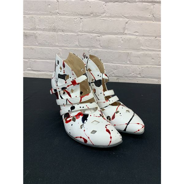 Lisa Tucci Made in Italy Blood Splatter Designer Shoes / Heels Size 40