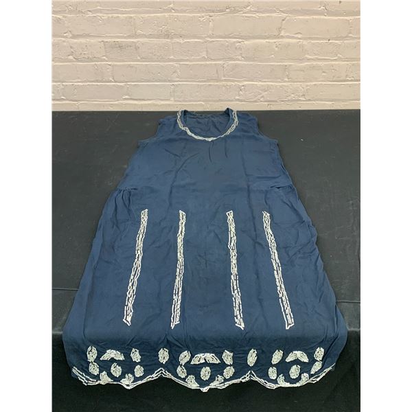 1920s Beaded Flapper Dress Dark Blue