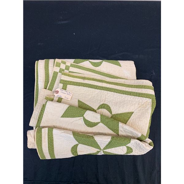 Early 1900s Compass Pattern Quilt 64" x 82"
