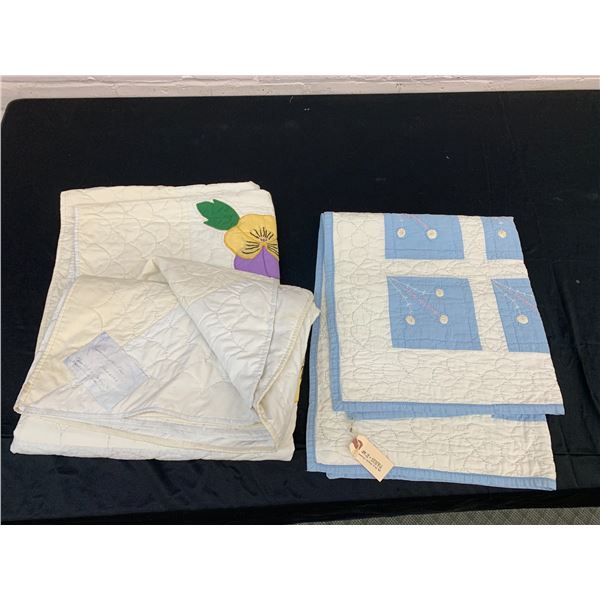 Lot of 2 Vintage Handmade Quilts