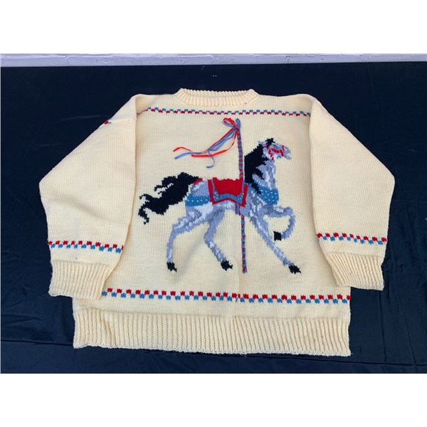 Handmade Knit Pullover Merry-Go-Round Sweater
