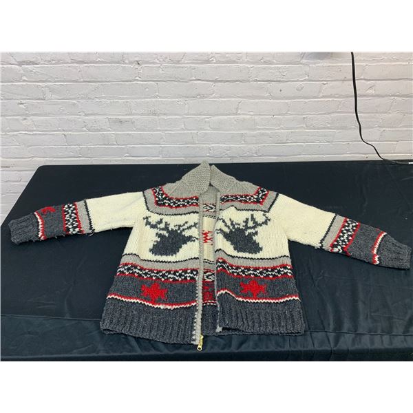 Vintage Zip-Up Cowichan Sweater 'Canada'