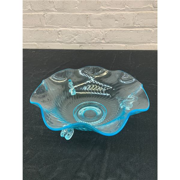 Blue Footed Art Glass Bowl