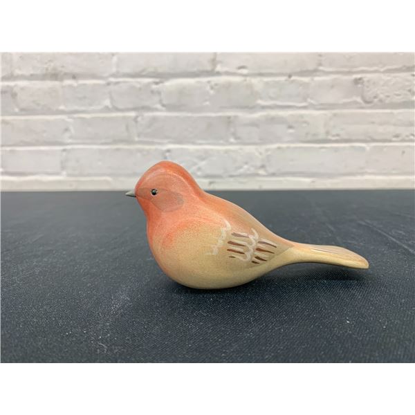 "Purple Finch" Jim Harkness Artist Signed Bird Carving Sculpture