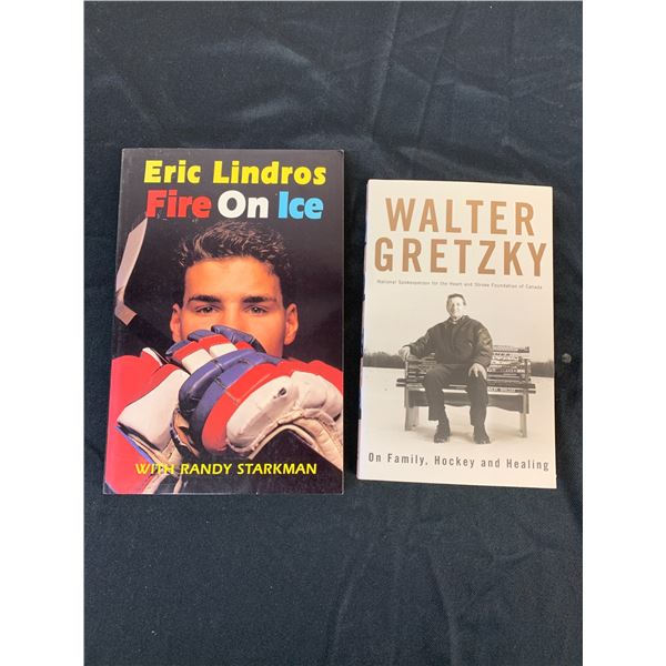 Lot of 2 Signed Books Eric Lindros Fire on Ice *signed* and Walter Gretzky *signed*
