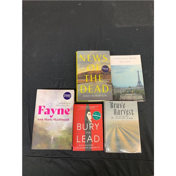 Lot of 5 Books Bury the Lead, News of the Dead, Brave Harvest, etc Signed