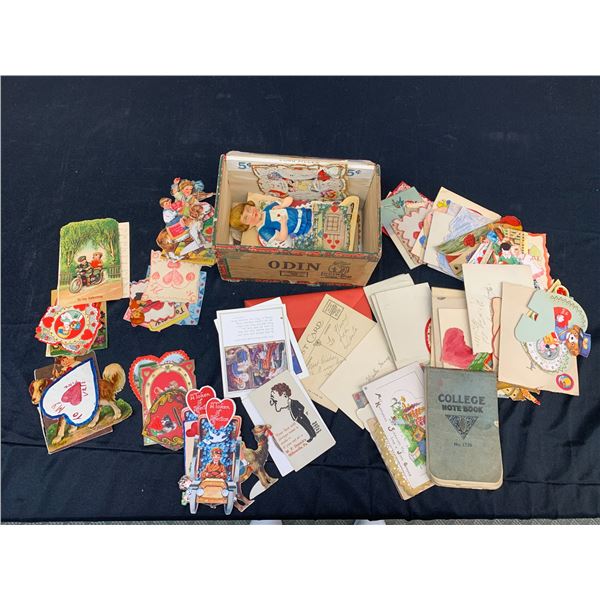 Box of Vintage Cards /  Mostly Valentines