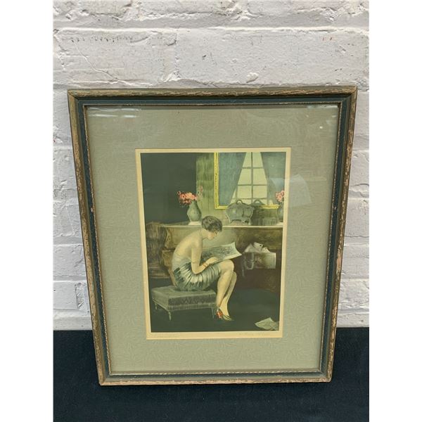 "Love Letters" by William Ablett Hand Signed? Art Lithograph 13" x 16"
