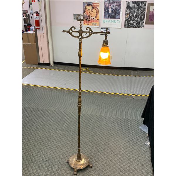 Vintage Antique Bridge Lamp *works* 5ft"