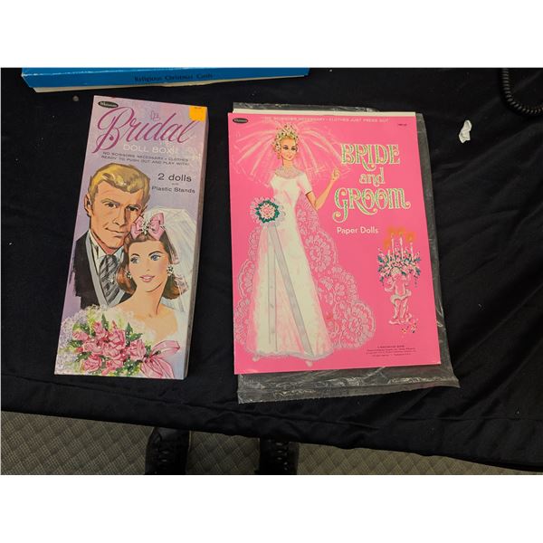 Lot of Vintage Paper Dolls Bride Groom Etc,