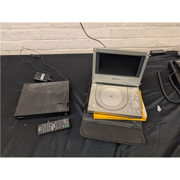 Lot of 2 Sony Blu Ray Player and Portable DVD Player