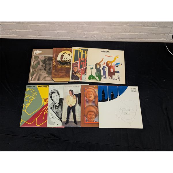 Lot of 9 Misc LP's Hall & Oates Huey Lewis Chicago