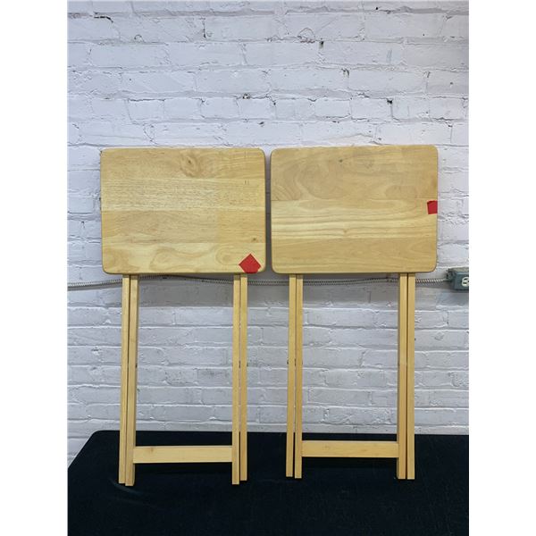 Lot of 2 Wooden Folding Tables
