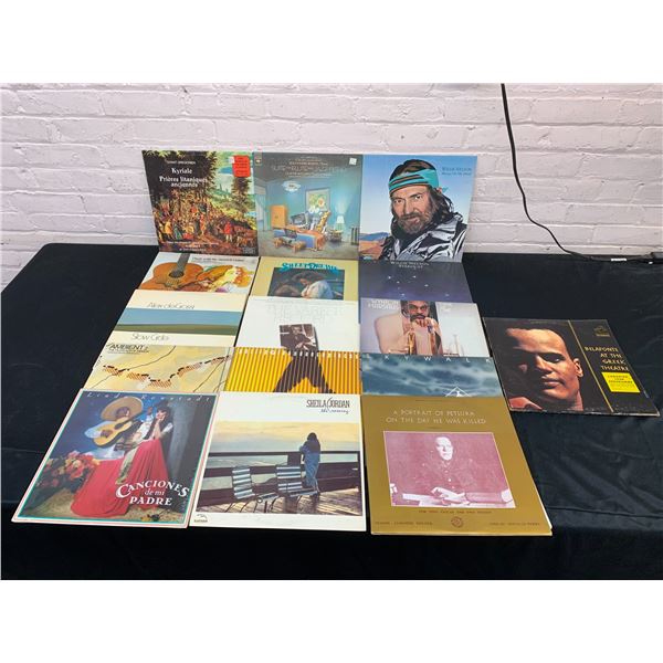 Lot of 16 Vinyl Records LPs Willie Nelson, Harry Balafonte, Easy Listening