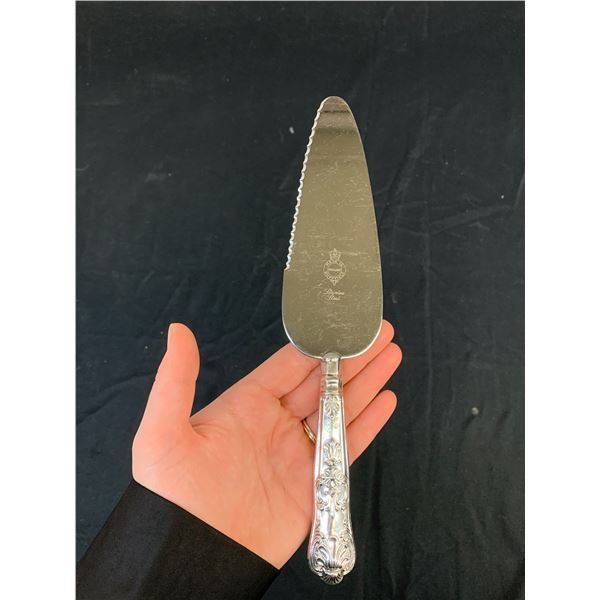 Made in England Sheffield Cake Server, Stainless Slicer with Marked Sterling Handle (weighted)