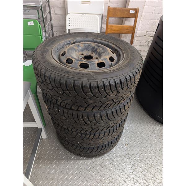 Set of 4 General Altimax Arctic Snow Tires on 5 Bolt Rims