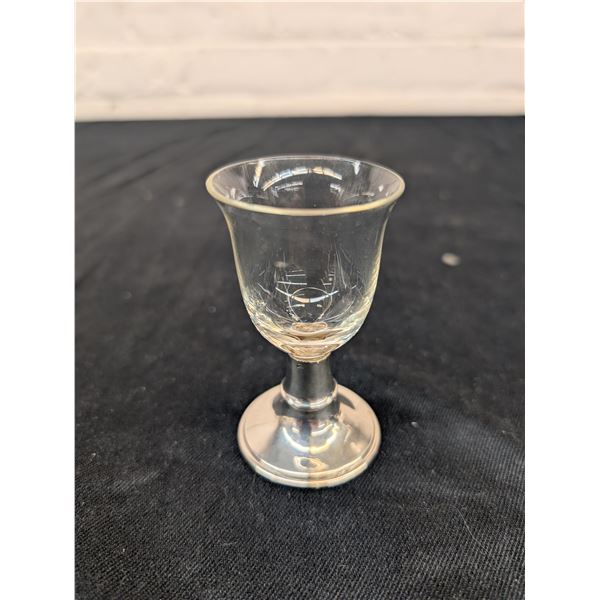 Sterling? Silver Base Cordial Dram Glass
