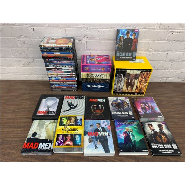 Lot of DVDs and Box Sets Mad Men, Doctor Who, National Geographic, X-Men, Sicko, Anchorman, etc