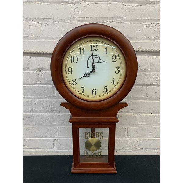 Ducks Unlimited Pendulum Wall Clock (battery, untested)