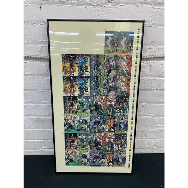 Framed Baseball Cards Uncut , 32 Cards Sprint 15" x 28"