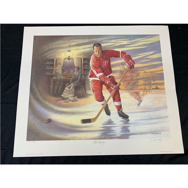 "Mr. Hockey" Gordie Howe James Lumbers 1991 Artist Signed and Numbered Lithograph Print