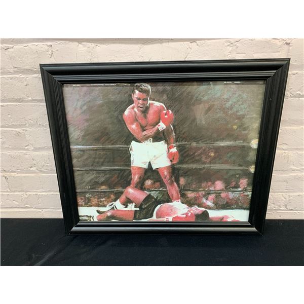 Framed Boxing Muhammad Ali Drawing Print 2ft x 19"