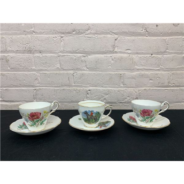 Lot of 3 Tea Cups and Saucers Regency Fine Bone China England