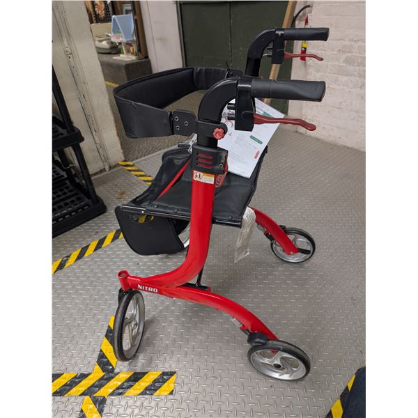 Drive Medical Nitro Rollator 10" Casters Red