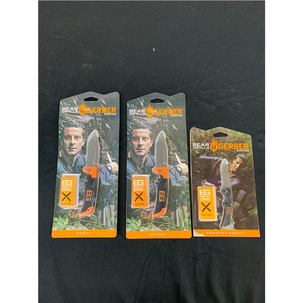 Lot of 3 Gerber New Bear Grylls Survival Knives