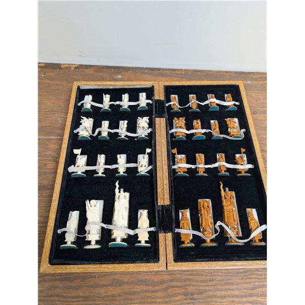 Carved Bone/Ivory Antique Vintage Chess Set