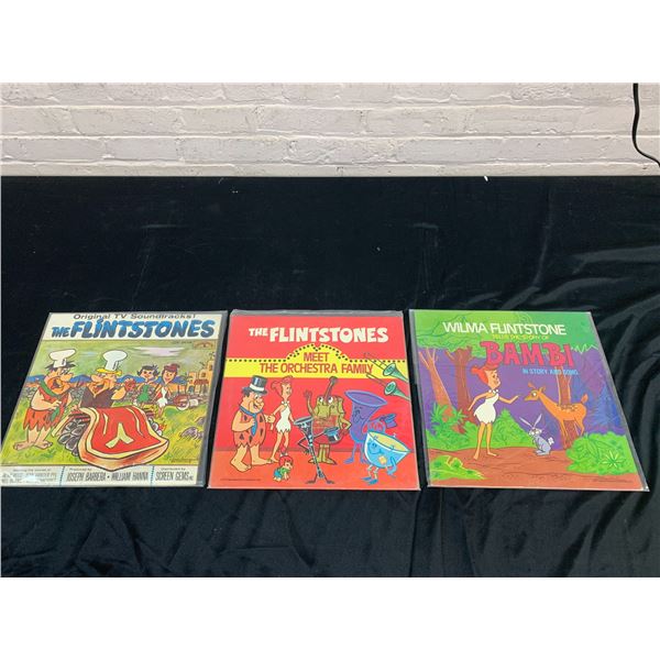Lot of 3 Vintage The Flintstones Records