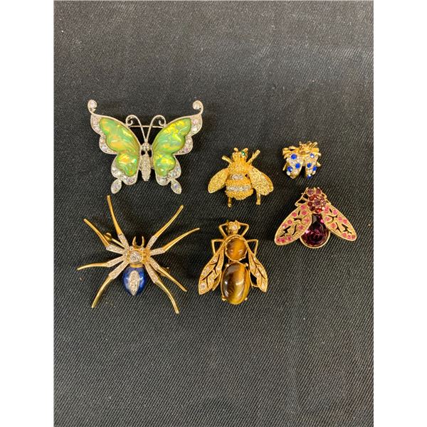 Lot of 6 Bug Brooches / Pins