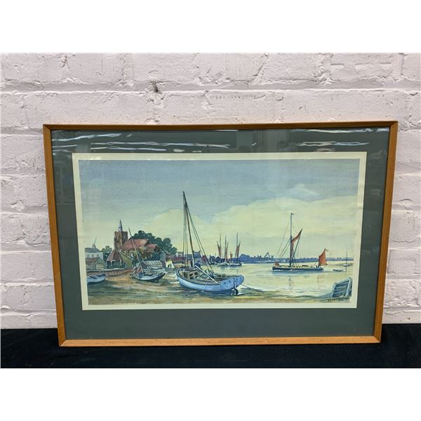 Watercolour by Rakeith "Evening at Malden" Framed Original