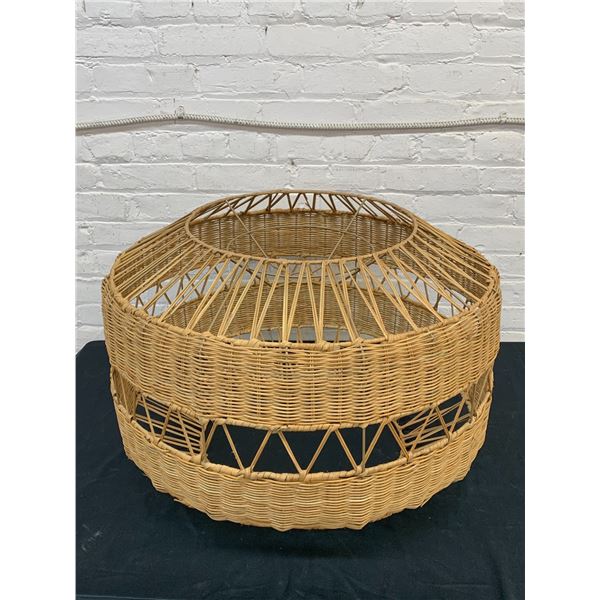 Wicker Woven Ceiling Fixture 18" tall x 30" diameter
