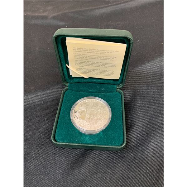 2002 Queen Golden Jubilee Sterling Silver Dollar $1 Coin (approx 25 grams).