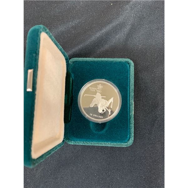 1988 Calgary Olympic $20 Biathlon Coin Sterling Silver