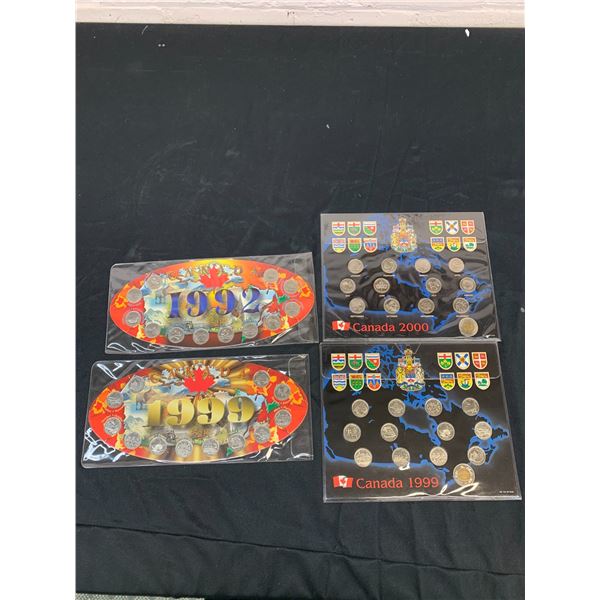 Lot of 4 Canada Coin Sets 1992, 1999 (x2), 2000