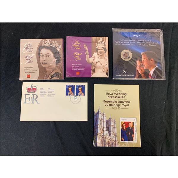 Lot of 5 NEW Stamp The Royal Family Once Upon a Time Keepsake Booklets, Kit, Wedding Coin etc