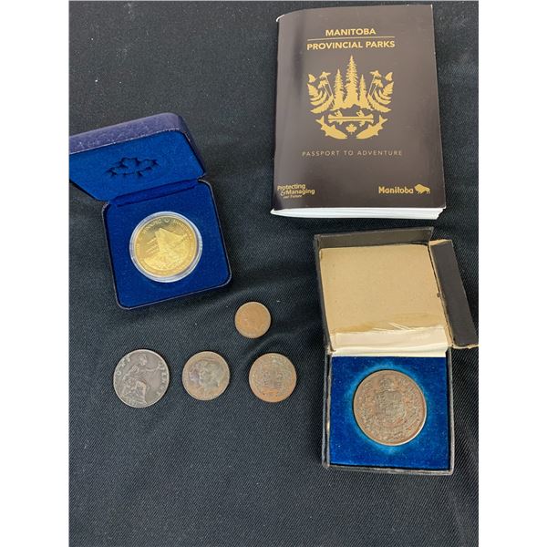 Winnipeg Mint Medal, 1927 Canada Confederation Coins, 1901 Queen Victoria Penny